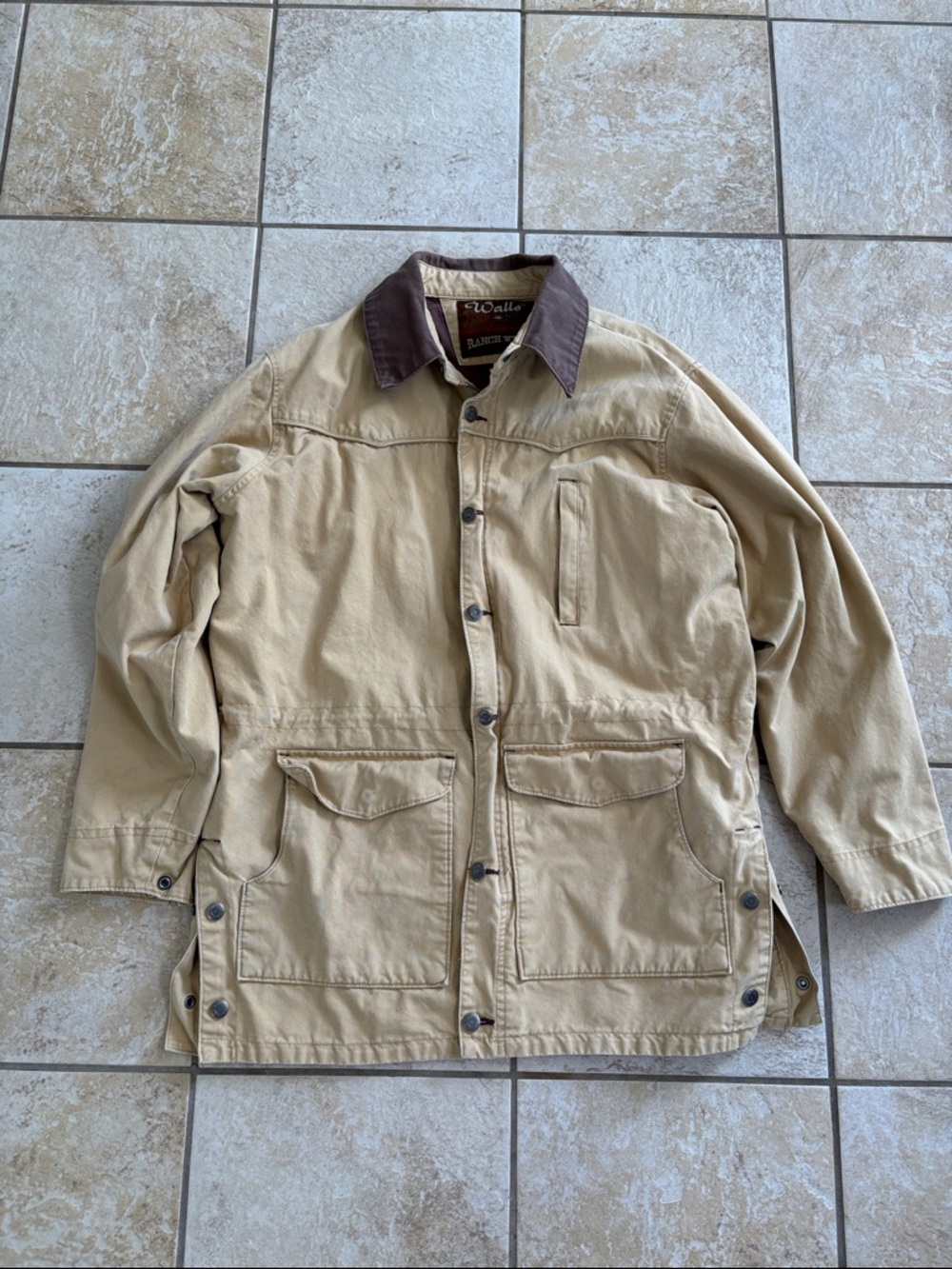 Walls Two-Tone Beige and Brown Utility Jacket